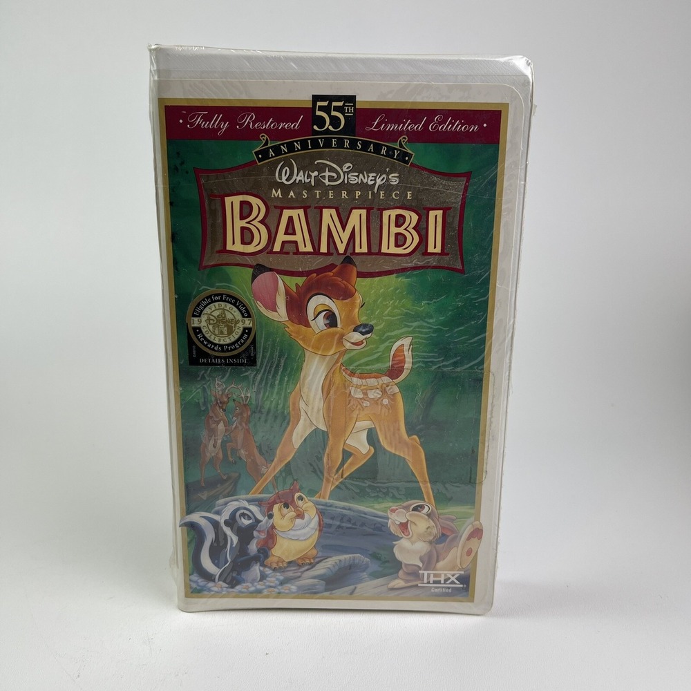 Disney Bambi VHS 55th Anniversary Limited Edition Masterpiece Collection Sealed